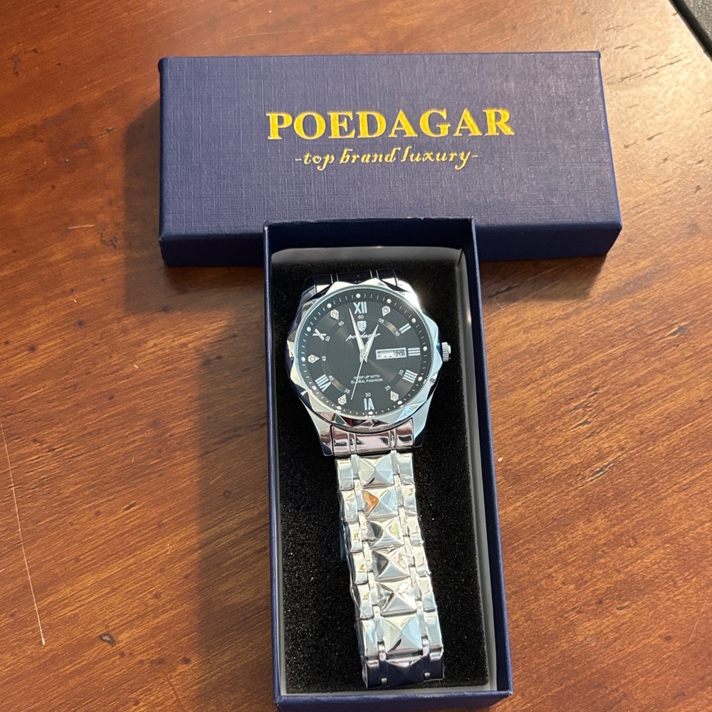 Poedagar  Stainless Steel Men's Watch NWOT